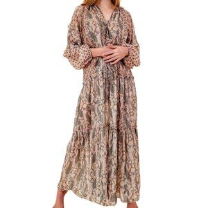 Debbie Katz NWT Carol Maxi Dress Oversized Maxi Boho Dress Lurex Size M